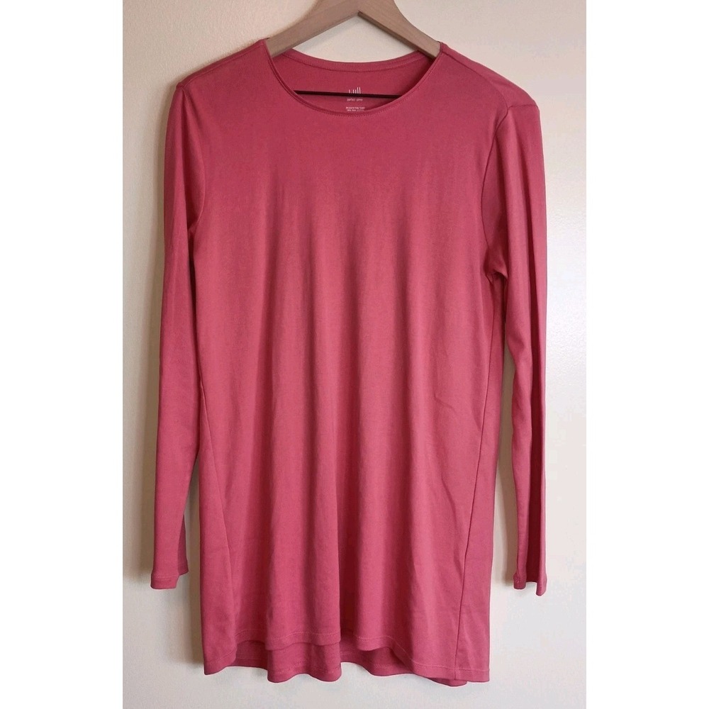 J.Jill NWT Perfect Pima Tunic Top Women's Medium Pomegranate Pink Long Sleeve - Picture 1 of 8